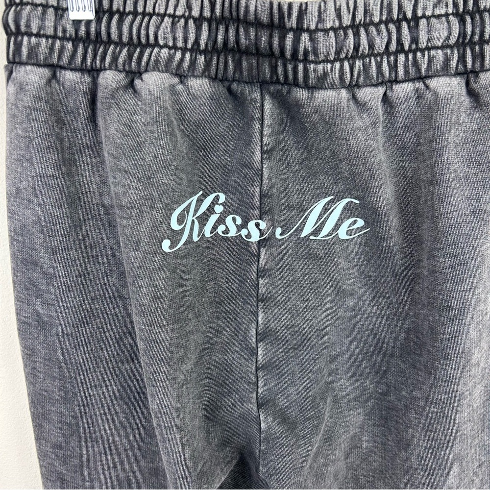 Voight Miami Kiss Me sweatpants worn wash black organic cotton size: XS - Picture 13 of 14